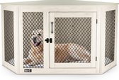 MaxxPet Houten Hondenbench - Hoekmodel Hondenhuisje voor binnen - Hondenhok - kennel - 132x70x73 cm