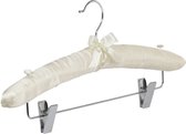 De Kledinghanger Gigant - 30 x Blousehanger / shirthanger / satijnhanger ivoor / creme met anti-slip knijpers, 38 cm