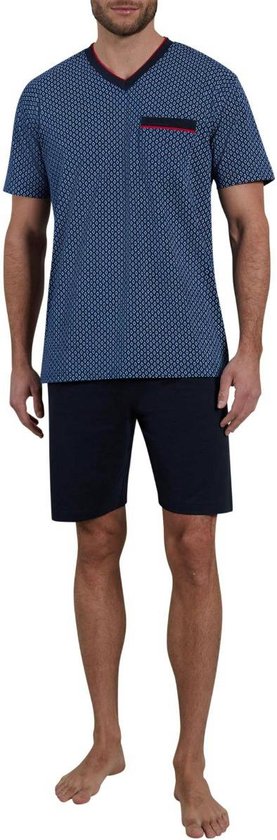 Götzburg Pyjama korte broek - 630 Blue - maat L (L) - Heren Volwassenen - 100% katoen- 451456-4008-630-L