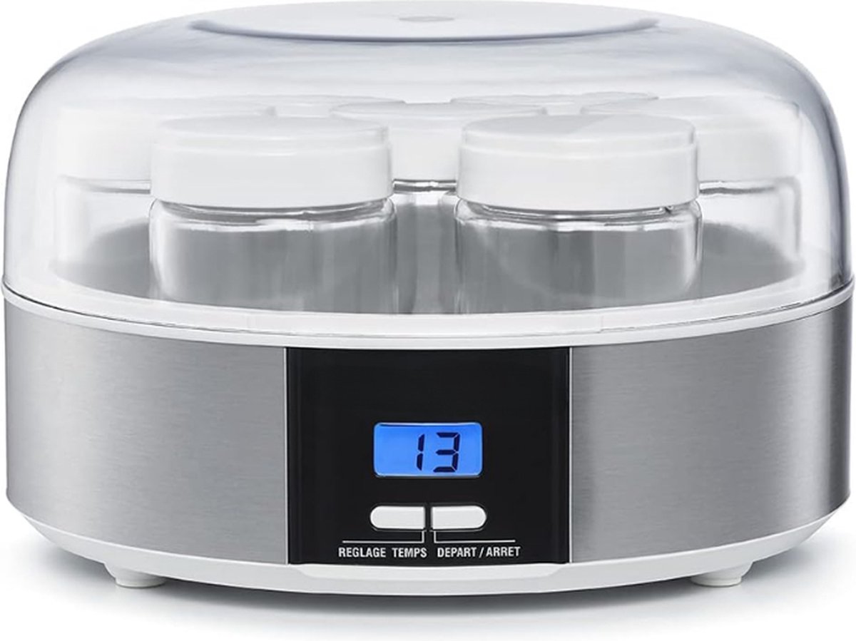 Yoghurtmaker, 15W Griekse Yoghurtmakermachine Kan Yoghurt Natto Rijstwijn Maken, Roestvrijstalen Container Yoghurtmaker voor Zelfgemaakte Doe-het-zelf Yoghurt Groen (EU-stekker