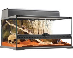 Exo Terra Glas-Terrarium Medium Laag - Zwart - 60 x 45 x 45 cm