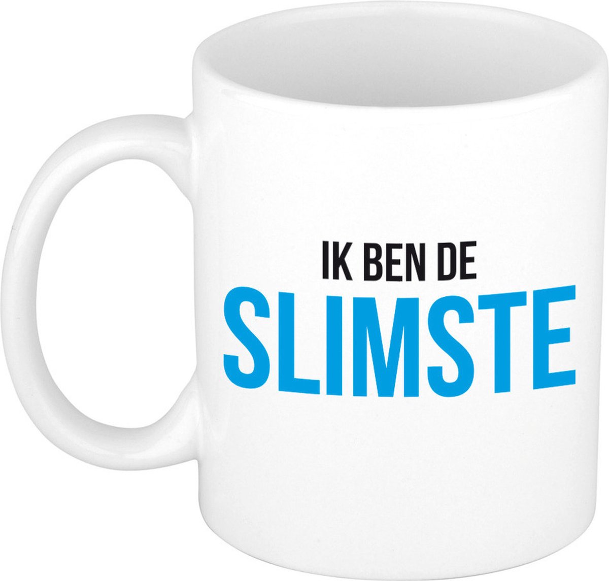 Bellatio Decorations Cadeau koffie/thee mok - blauw - de slimste - 300 ml - keramiek