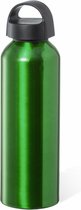 Bellatio Design Waterfles/drinkfles/sportfles - metallic groen - aluminium - 800 ml - schroefdop