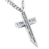Donley - Ketting - cross- kruis - jesus - cubaans - don - zilver - silver - jesus kruis - Bijbeltekst 1 TIM 6.11 -