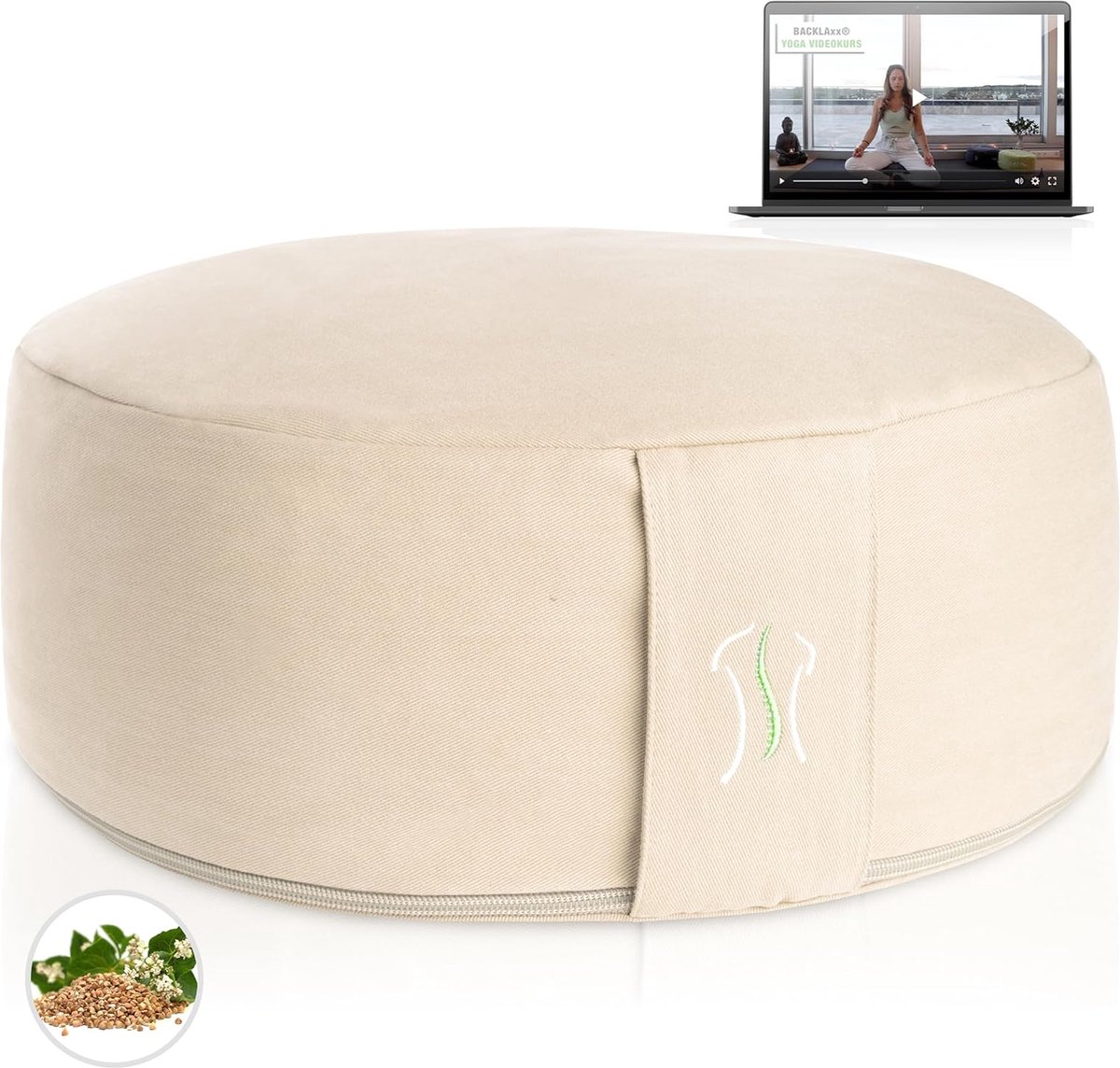 Meditatiekussen rond XL, Yoga kussen- Chateau grijs