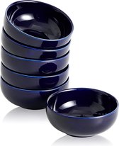 Keramische Bowls 4oz Mini Bowl Set Dipping Sojasaus Set van 6 (Marineblauw)