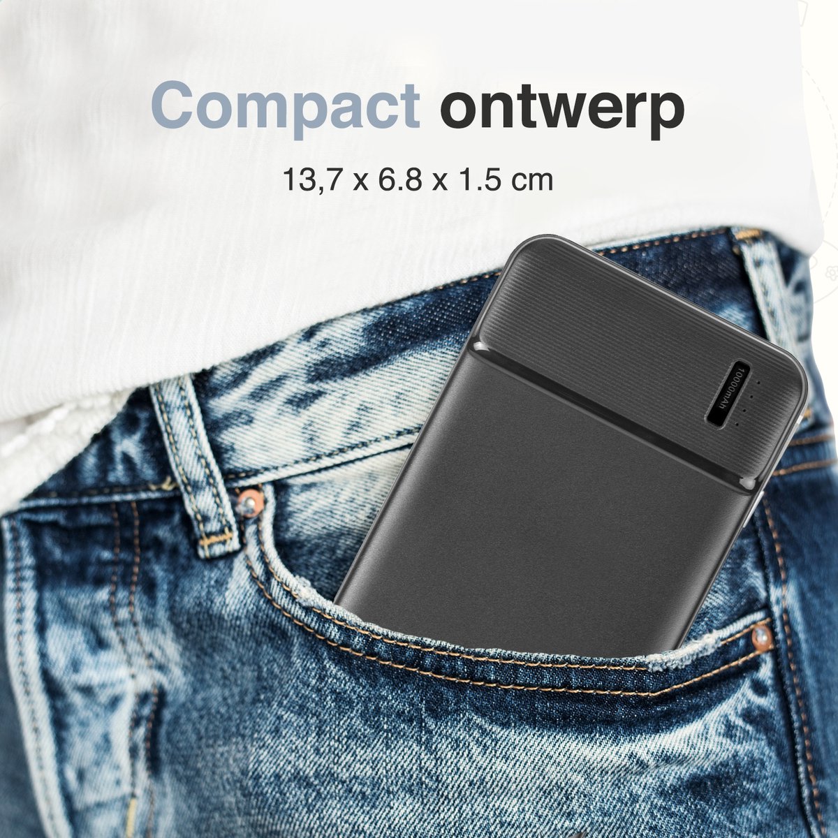 ForDig Powerbank 10000mAh – Powerbank iPhone – Powerbank Samsung – Fast Charge - Universeel - 4 Poorten – USB A, USB C en Micro USB - Compact Design — cadeau in Elektronica - foto 2