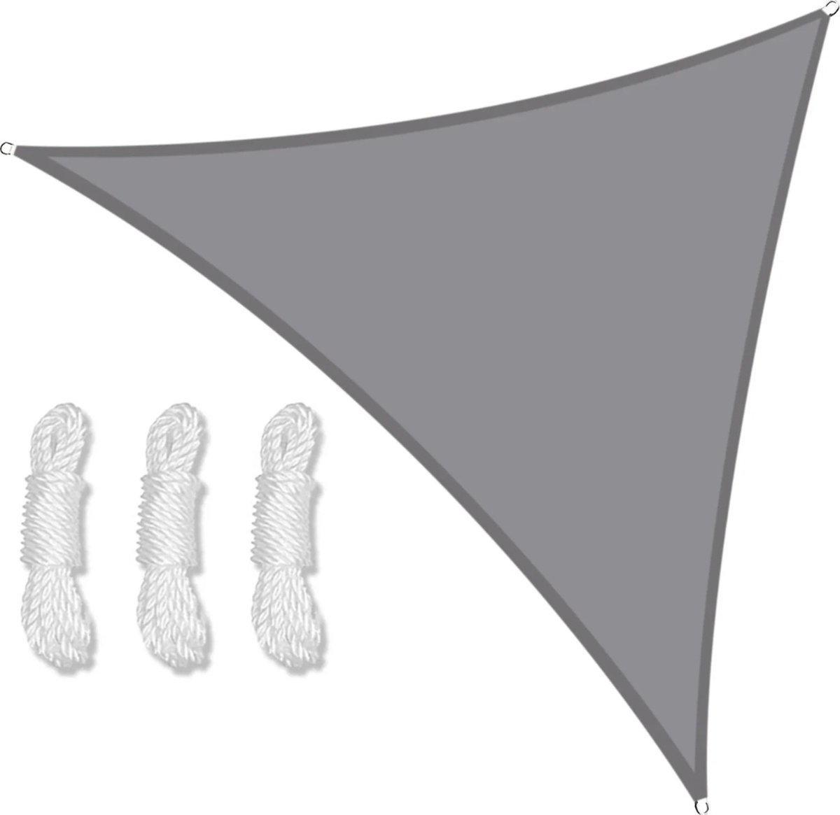 Zonnescherm Zonnedoek 2x2x2m Gecoat Polyester Waterbestendig Inclusief Haken aan Uiteindes Lichtgrijs