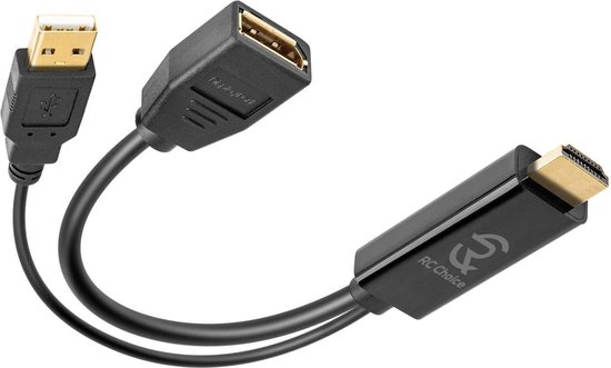 Foto: Hdmi naar displayport 4k ultra hd 60hz usb voeding actieve kabel adapter