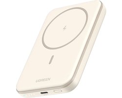 UGREEN Draadloze Magnetische Powerbank Mini 5000mAh Snellader Compatibel met MagSafe USB-C 15W Beige