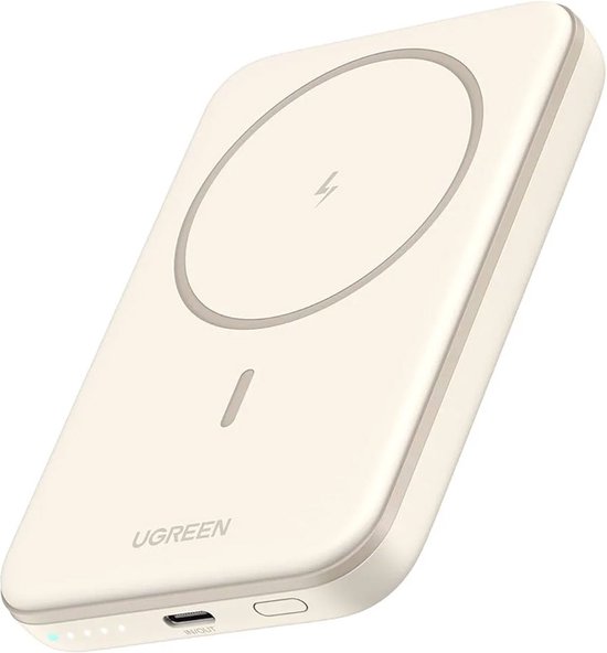 UGREEN Mini Draadloze Powerbank 5000mAh Magnetisch Beige - UGREEN - €34,20