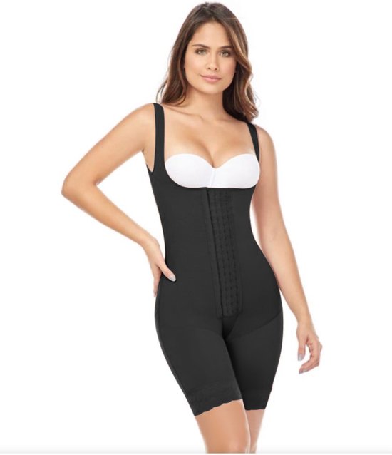 MARIAE QDE111 COLOMBIAANSE POSTOPERATIEVE FAJA MAAT L | KLEUR ZWART| MEDIUM LENGTE| DRUKPAK| HOGE COMPRESSIE|STAGE 2| TE GEBRUIKEN NA EEN BUIKWANDCORRECTIE, BBL,LIPOSUCTIE