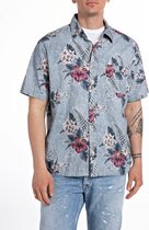 shirt ALL OVER PRINTED COTTON LT BLUE & HIBISCUS (M4119 .000.74920 - 010)