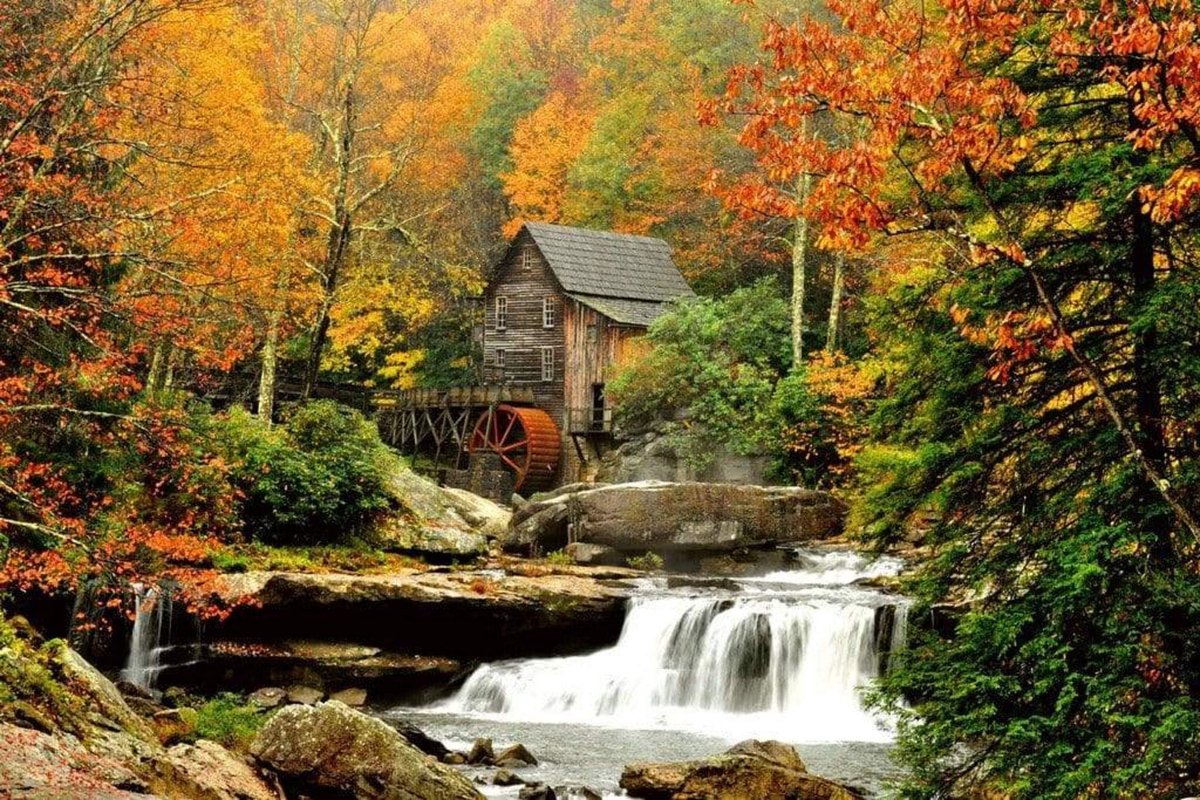 Fotobehang - Grist Mill 375x250cm - Vliesbehang
