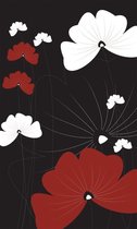 Fotobehang - Flowers on Black 150x250cm - Vliesbehang