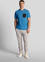 Lyle & Scott Contrast pocket t-shirt - spring blue jet black