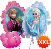 Frozen Disney Ballon XXL 78 cm + 6 Kleur Ballonnen 32 cm - Verjaardag Versiering - Folieballon Ongevuld - Ballonnenboog Decoratie Feest - Party Slinger Jongen Meisje