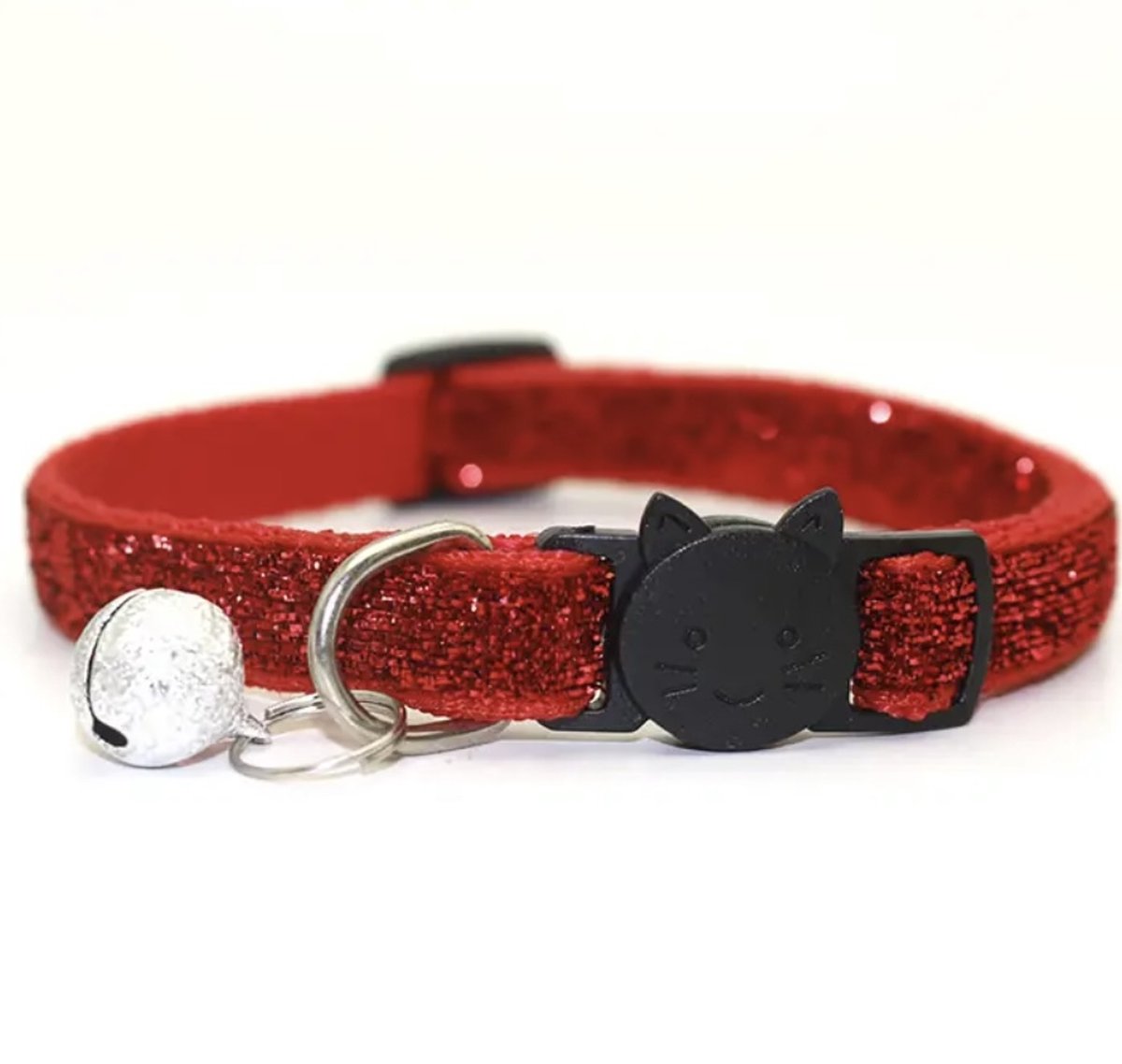 Kattenhalsband met belletje / Rood kattenhalsbandje / Halsband voor katten / Halsband voor poezen