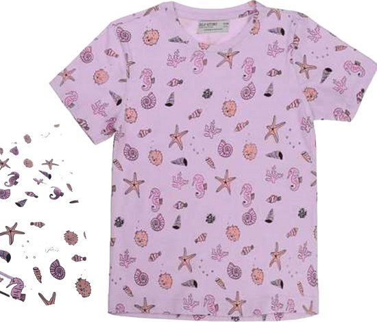 Glo-Story t-shirt zee schelpen lila paars 146