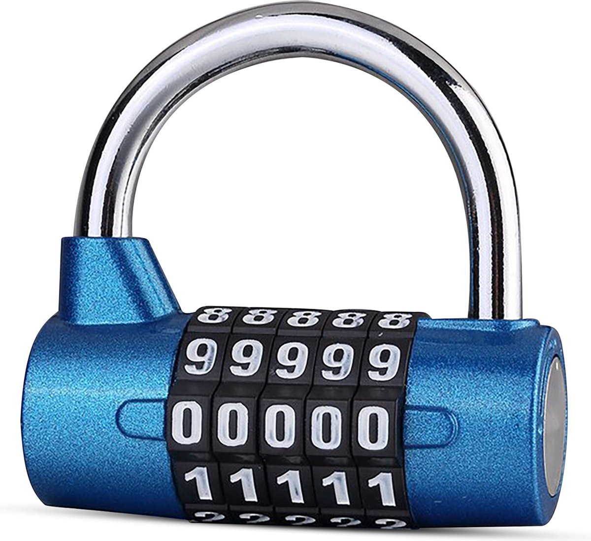 Hangslot - Cijferslot - Hangcijferslot - Met Cijfercode - 65mm - Blauw