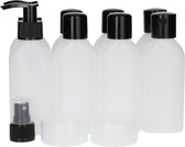 2x Reisflesjes Set Business Black - Kunststof PE BPA-vrij - Navulbare Reisflesjes, Reisflacons Handbagage, Reisset Flesjes, Reisverpakking - Transparant en Zwart - 2 Sets van 6