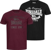 Lonsdale Herren T-Shirt normale Passform Doppelpack TORBAY