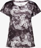 Osaga dames sport T-shirt zwart bloemenprint - Maat XXL
