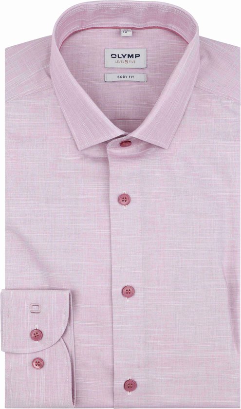 OLYMP - Level 5 Overhemd Roze - Heren - Maat 40 - Slim-fit
