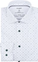 OLYMP - Luxor Overhemd Stretch Print Wit - Heren - Maat 39 - Modern-fit