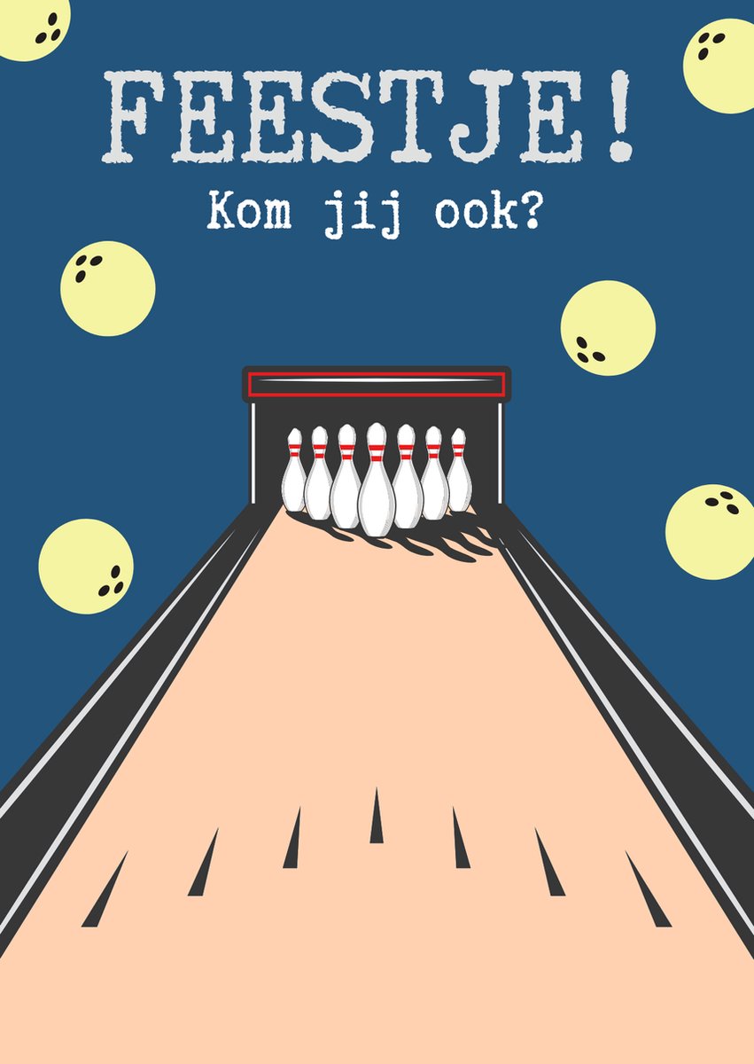 Lise Schrijft | Uitnodiging Kinderfeestje | Duurzaam | Jongen | Meisje | 15 ECO-kaarten | Bowlen | met leuke duurzame SLUITSTICKER | inclusief duurzame kraft ENVELOP | FSC Mix credit, EU Ecolabel, ECF gecertificeerd