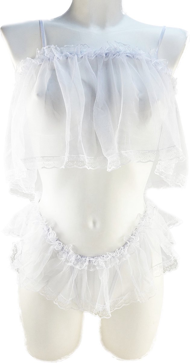 Goedkoopste BamBella ® Sexy Erotische lingerie Kleding set - Maat S/M - pak vrouwe Wit kant