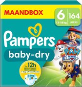 Pampers Baby-Dry - Paw Patrol-editie - Maat 6 (13kg-18kg) - 164 Luiers - Maandbox