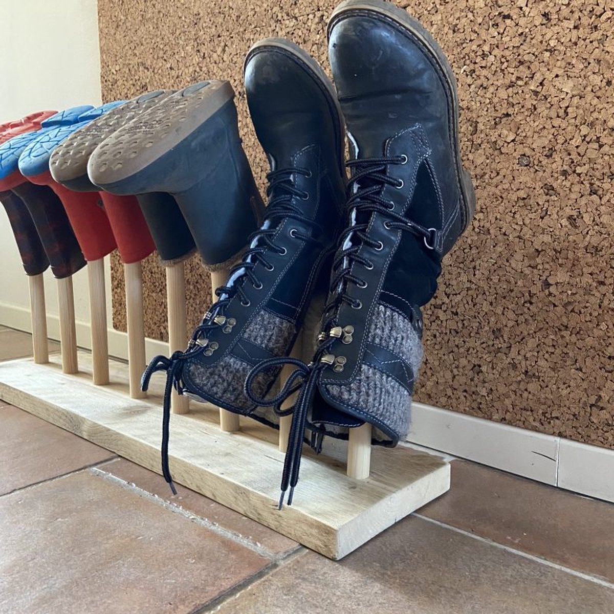 LAARZENREK | LiefsLabel | Laarzen | Schoenen | Schoenenrek | Opbergen | Organizer | Huishouden | Hout | Cadeau | 4 Paar