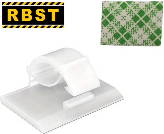 RBST Zelfklevende Kabel Organiser - Wit - Sterk - 50 stuks