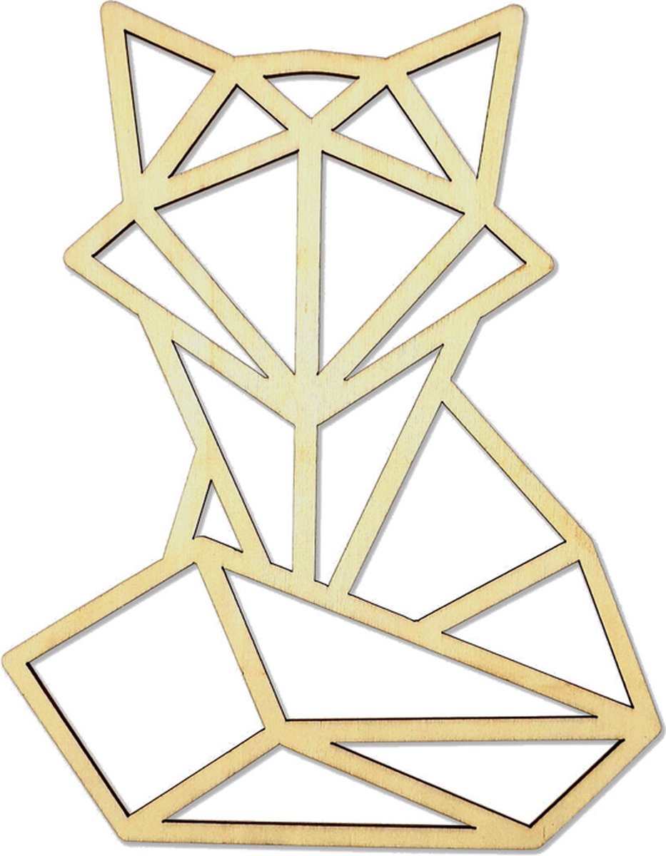 Vos Geometrische Lijnen - DIY-Deco & Hobby/Creatief - Duurzaam & Onbehandeld Hout - 20.3x16.4x0.3cm
