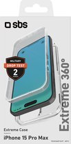 SBS 360 Coque intégrale pour Apple iPhone 15 Pro Max Hardcase Back Cover Case - Transparent