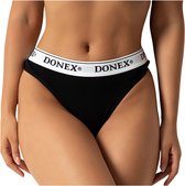 3 Pack DONEX® dames string - Katoen - Zwart - Maat L