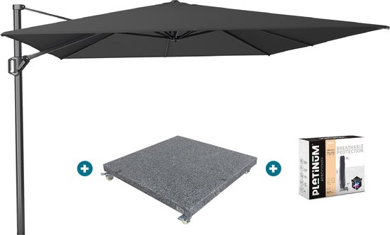 Platinum Challenger Premium T1 4x3 m - Noir Délavé avec socle et couvercle