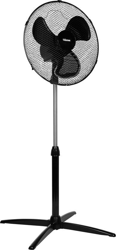 Statiefventilator 40 cm – 45W – 3 Snelheden – 85° Oscillatie – In Hoogte Verstelbaar – Tristar VE-5756 – Zwart