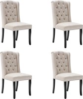 Brondeals® - 4 fluwelen stoelen - eetkamerstoelen - keukenstoelen - set van 4 - chique - beige - hoogwaardige kwaliteit - max 150 kg draaggewicht