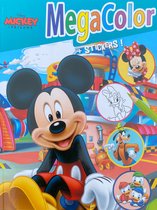 MegaColor Disney kleur- en stickerboek - Disney Mickey Friends - Extra dik! - kleurboek met 25 stickers - +/- 130 kleurplaten - knutselen voor kinderen - knutselen voor meisjes - knutselen voor jongens - kado - cadeau - verjaardag
