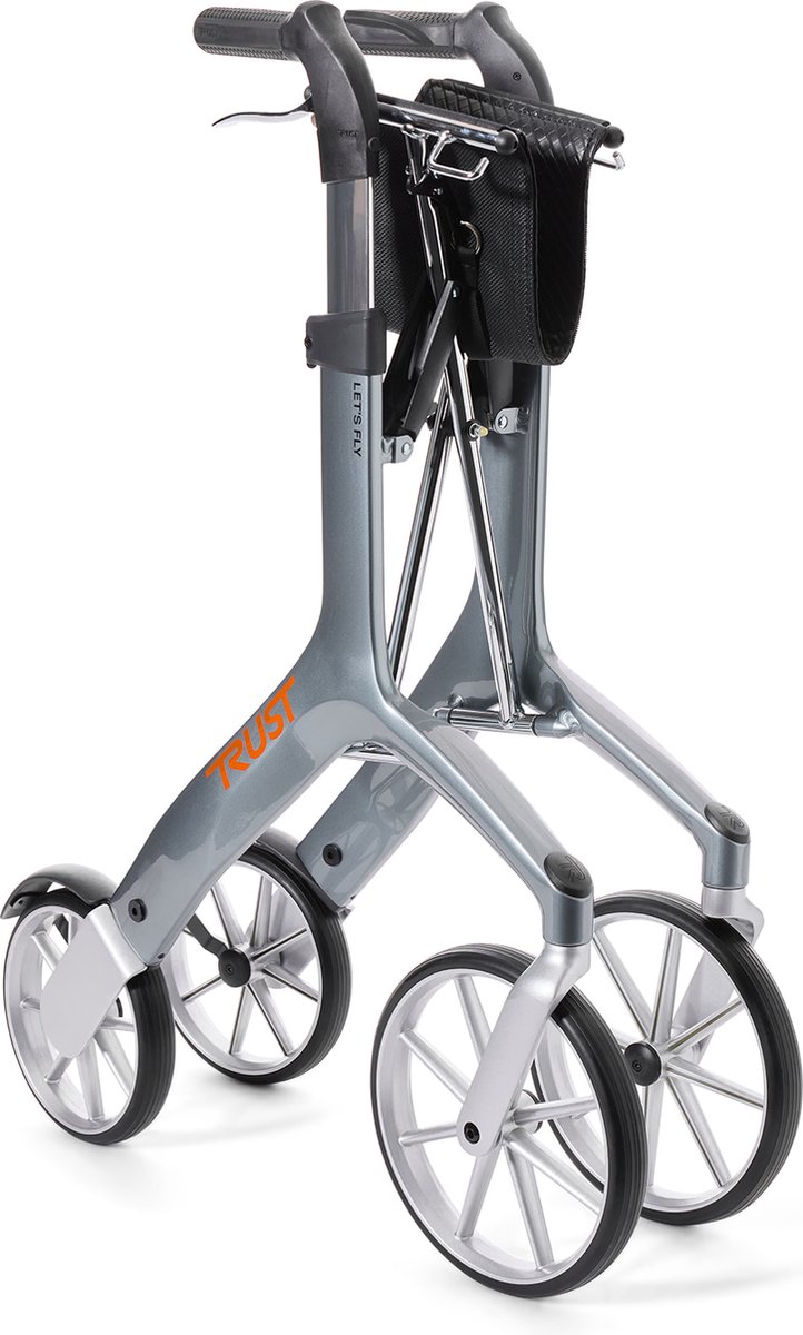 TrustCare® Let'sMove Outdoor Rollator - Grey (With Backrest - View #11