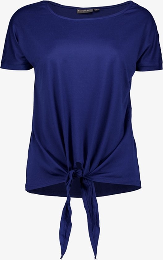 TwoDay dames T-shirt donkerblauw met knoop - Maat M