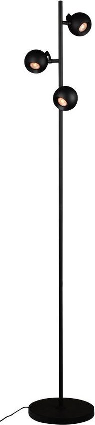 Lampadaire Bolero 3L Zwart - hauteur 160cm - sans 3x source lumineuse GU10 - IP20 > lampadaire noir | lampe de lecture noire | lampadaire noir | lampe design noir | lampe moderne noire | lampe design noire