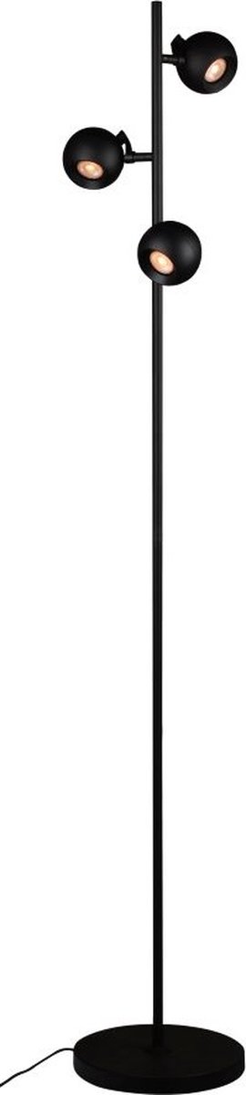 Vloerlamp Bolero 3L Zwart - hoogte 160cm - excl. 3x GU10 lichtbron - IP20 > vloerlamp zwart | leeslamp zwart | staande lamp zwart | designlamp zwart | lamp modern zwart | lamp design zwart