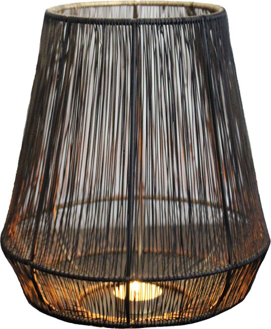 Waxinelichthouder - Draadstaal - Zwart Goud - Ø22 x 25 cm hoog
