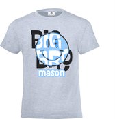 Grote broer shirt met print en naam - Heather blauw - Big Bro met naam - Maat 86/92