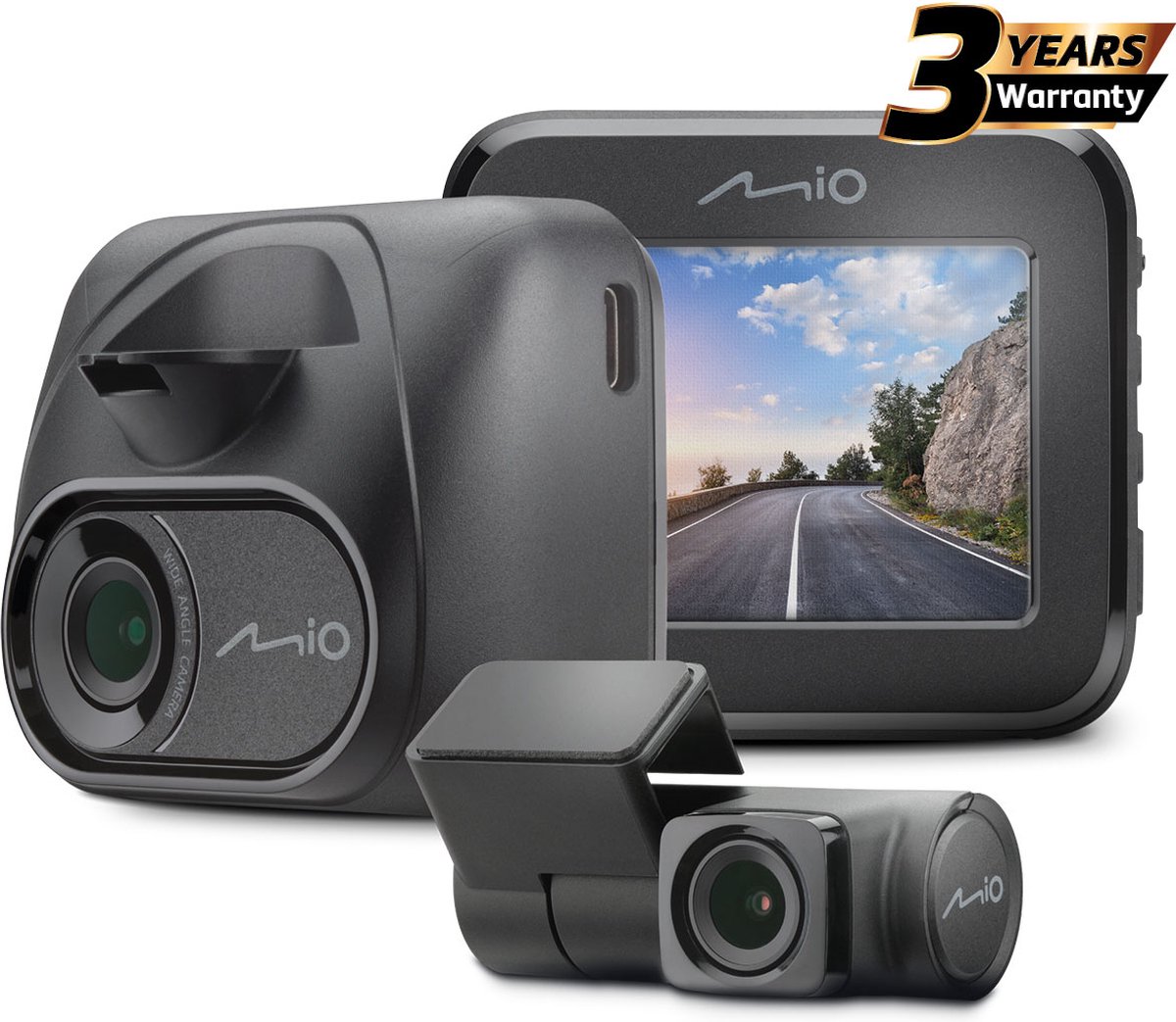 Mio MiVue C595WD Full HD dual dashcam - Wi-Fi - GPS - achterruitcamera - flitspaal- én trajectcontrole-waarschuwingen