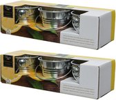 Set van 12x stuks anti muggen Citronella kaarsjes in emmertje - Geurkaarsen citrus geur - Anti-muggen kaarsen