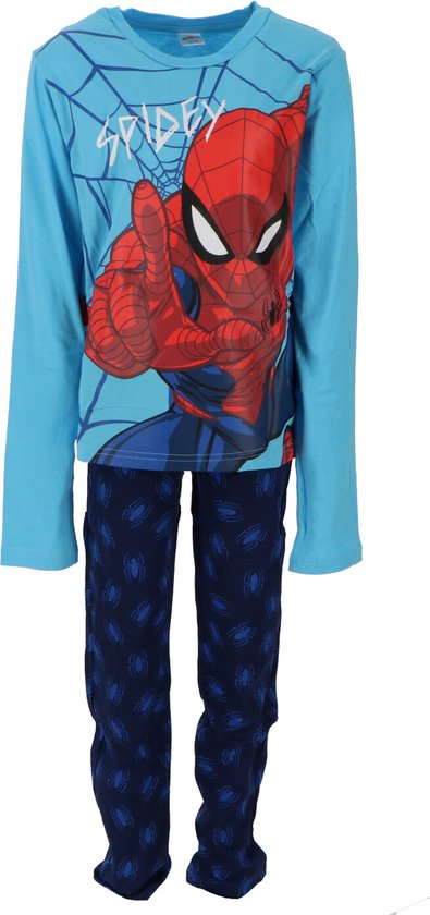 Spiderman Pyjama - Maat 122/128 - Blauw